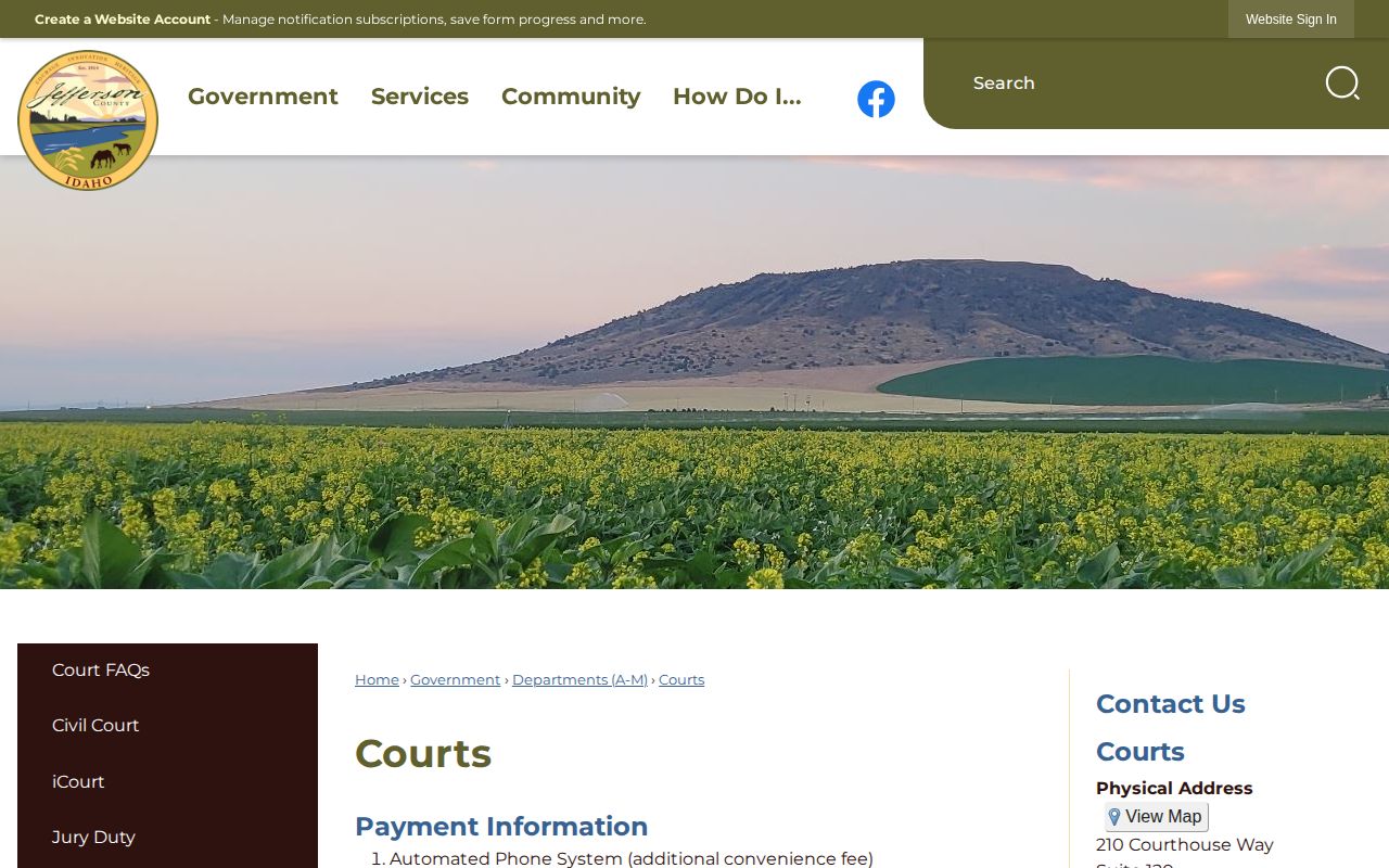 Jefferson County Courts official case-search and records access page